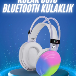Mey İthalat® RGB Işıklı Yüksek Ses Kaliteli Kablosuz Kulak Üstü Bluetooth Kulaklık