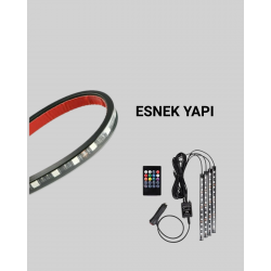 Mey İthalat® RGB LED Araç İçi Aydınlatma – Kumandalı Sistem