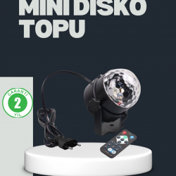 Mey İthalat® RGB LED Disko Küresi 7 Modlu Uzaktan Kumandalı