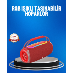 Mey İthalat® RGB LED Işıklı 20W Taşınabilir Hoparlör Bluetooth 5.3 + Type-C Şarj