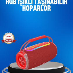 Mey İthalat® RGB LED Işıklı 20W Taşınabilir Hoparlör Bluetooth 5.3 + Type-C Şarj