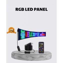 Mey İthalat® RGB LED Panel – Çok Renkli, Kumandalı, USB Bağlantılı Yazı ve GIF Gösterimli Akıllı Lamba