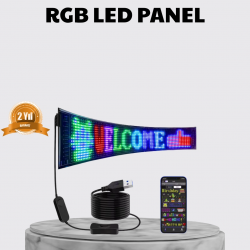 Mey İthalat® RGB LED Panel – Çok Renkli, Kumandalı, USB Bağlantılı Yazı ve GIF Gösterimli Akıllı Lamba