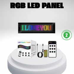 Mey İthalat® RGB LED Panel – Mobil Uyumlu, Yazı ve GIF Destekli, USB Bağlantılı Dekoratif Ekran