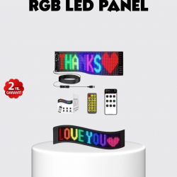 Mey İthalat® RGB LED Panel – USB Güç Girişli, GIF ve Yazı Gösterimli Akıllı Ekran