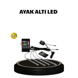 Mey İthalat® RGB Müzik Kontrollü Araç LED Işık Seti 48 LED 12V Uzaktan Kumandalı