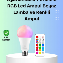 Mey İthalat® RGBW Teknolojili Akıllı LED Ampul, Zamanlayıcılı