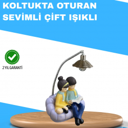 Mey İthalat® Romantik Çift Temalı Dekoratif Masa Lambası Yumuşak LED Işık
