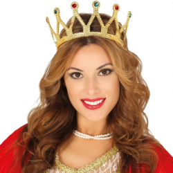 Mey İthalat® Rönesans Kostümlü Kraliyet Ortaçağ Altın Gold Kraliçe Prenses Tacı
