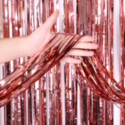 Mey İthalat® Rose Gold Püsküllü Kapı Perdesi - Parti, Bekarlığa Veda, Doğum Günü 1x2 m