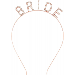 Mey İthalat® Rose Gold Renk Bekarlığa Veda Kristal Taş Bride Tacı İthal 16x10 cm