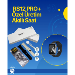 Mey İthalat® . RS12 PRO+ 2025 Serisi Full Ekranlı Akıllı Saat – 2GB Hafıza, Titanyum Kasa, Suya Dayanıklı, Uzun Şarj Süresi Garantili Model