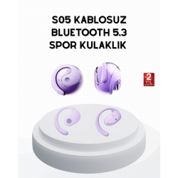 Mey İthalat® S05 Bluetooth 5.3 Kulaklık IPX4 Su Geçirmez Hızlı Eşleşme Güçlü Stereo Ses