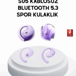 Mey İthalat® S05 Bluetooth 5.3 Kulaklık IPX4 Su Geçirmez Hızlı Eşleşme Güçlü Stereo Ses