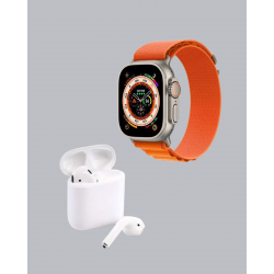 Mey İthalat® S8 Ultra Akıllı Saat ve Bluetooth Kablosuz Kulaklık 2’li Set