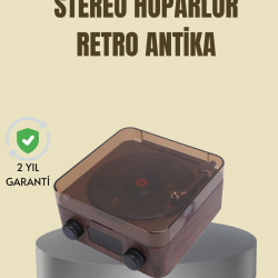 Mey İthalat® Saatli Gece Işıklı Hoparlör – Modern ve Vintage Tasarım