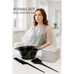Mey İthalat® Saç Boyama Seti 3’lü ve Saç Boya Önlüğü Tarak, Seti Fırça, Boya Kabı ile Profesyonel Uygulama Kolaylığı