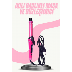 Mey İthalat® Saç Düzleştirici Şekillendirici Saç Maşası İkili Şekillendirici Isı Ayarlı