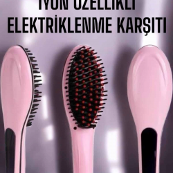 Mey İthalat® Saç Düzleştirici Tarak Isı Ayarlı Yıpranma Önleyici Düzleştirici Fön Tarak