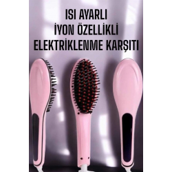 Mey İthalat® Saç Düzleştirici Tarak Isı Ayarlı Yıpranma Önleyici Düzleştirici Fön Tarak