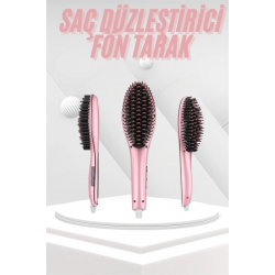 Mey İthalat® Saç Fırça Akıllı LCD Ekran Pratik Saç Düzleştirici Tarak Pratik Taşınabilir