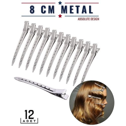 Mey İthalat® Saç Klipsi Metal Toka 12 Adet Absolute Design