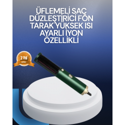Mey İthalat® Saç Kurutma, Düzleştirici ve Tarak Tek Cihazda – 3 Kademeli Isı Ayarı