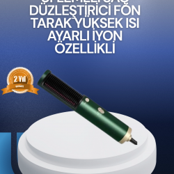 Mey İthalat® Saç Kurutma, Düzleştirici ve Tarak Tek Cihazda – 3 Kademeli Isı Ayarı