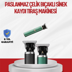 Mey İthalat® Saç Sakal Ense Paslanmaz Çelik T-Bıçak Vücut Tıraş Makinesi