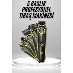 Mey İthalat® Saç Sakal Vücut Tıraş Makinesi 5in1 Kablosuz Burun Kulak Tıraş Makinesi