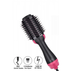 Mey İthalat® Saç Şekillendirici Ve Saç Düzleştirici Fön Tarağı Tarak Fırça 1200w Saç Kurutma