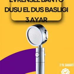 Mey İthalat® Sağlam Metal Hortum Bağlantılı, 360° Hareketli Duş Başlığı