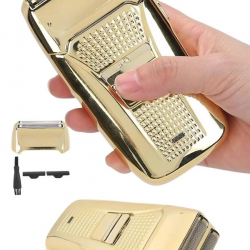 Mey İthalat® Sakal Kesme Tıraş Makinesi Paslanmaz Çelik Gold Şarjlı