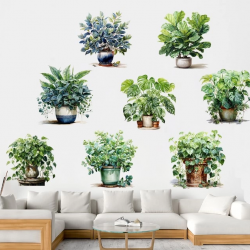 Mey İthalat® Saksılı Çiçek Tasarımlı 8li Sticker MC-480A