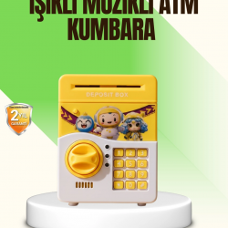 Mey İthalat® Sarı Elektronik Şifreli ATM Görünümlü Çocuk Kumbarası