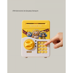Mey İthalat® Sarı Elektronik Şifreli ATM Görünümlü Çocuk Kumbarası