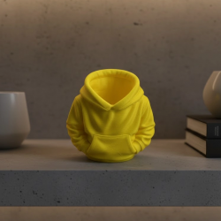 Mey İthalat® Sarı Hoodie Kalemlik 10x10 cm Masa Üstü Düzenleyici