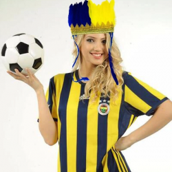 Mey İthalat® Sarı Lacivert Taraftar Tüylü Saç Bandı