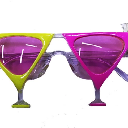 Mey İthalat® Sarı Pembe Renk Martini Parti Gözlüğü