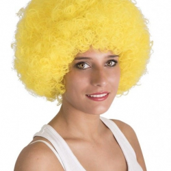 Mey İthalat® Sarı Renk Kıvırcık Afro Bonus Peruk