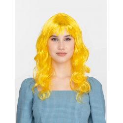 Mey İthalat® Sarı Renk Uzun Dalgalı Parti Peruğu
