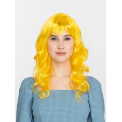 Mey İthalat® Sarı Renk Uzun Dalgalı Parti Peruğu