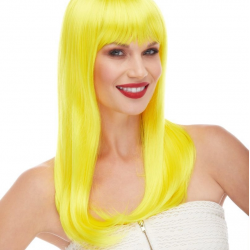 Mey İthalat® Sarı Renk Uzun Düz Parti Peruğu