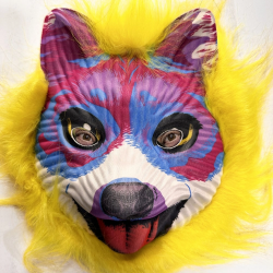 Mey İthalat® Sarı Saçlı Sevimli Köpek Maskesi Mega Peluş 35 No