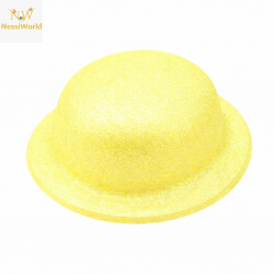 Mey İthalat® Sarı Simli Melon Şapka | İnce Plastik Glitter Yetişkin Parti Şapkası