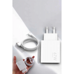 Mey İthalat® Şarj Aleti 67W Hızlı Şarj Turbo Type-C Uyumlu Şarj Adaptörü Kablosu