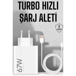 Mey İthalat® Şarj Aleti 67W Hızlı Şarj Turbo Type-C Uyumlu Şarj Adaptörü Kablosu