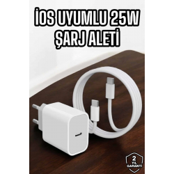 Mey İthalat® Şarj Aleti İOS 15/15 Pro Max Uyumlu Şarj Adaptörü ve Kablosu