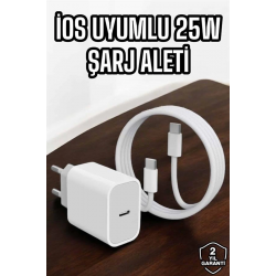 Mey İthalat® Şarj Aleti İOS 15/15 Pro Max Uyumlu Şarj Adaptörü ve Kablosu
