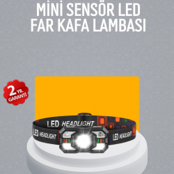 Mey İthalat® Şarj Edilebilir LED Far Hareket Sensörlü 5 Modlu Outdoor